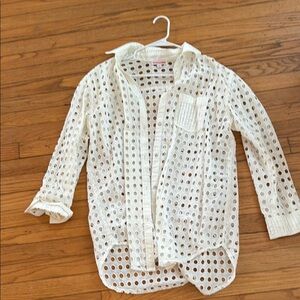 Solid & striped White Eyelet Shirt